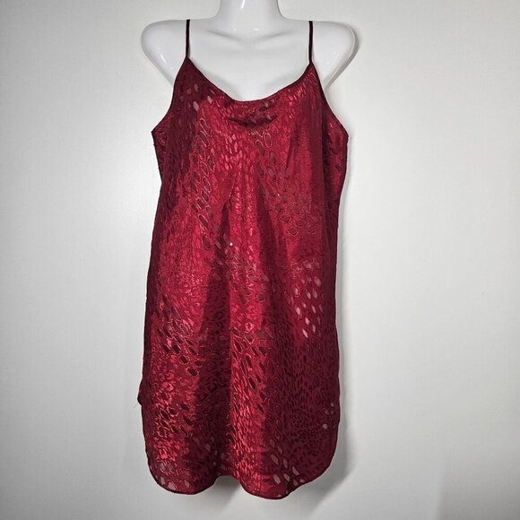 Vintage Secret Treasures Red Lace Nightgown Slip Dress Sleepwear Polyester 1X - Picture 1 of 8
